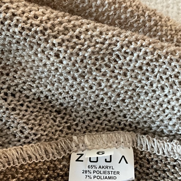 Zoja Art Knit Sweater Dress Tunic Flower Appliqué Boho - Picture 10 of 12